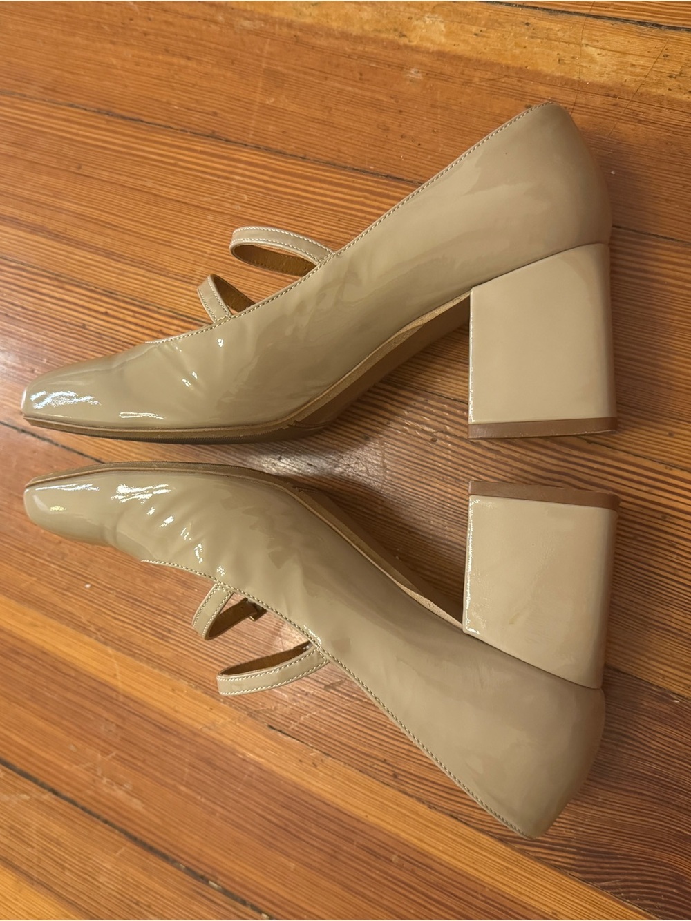 Sézane Soline Mary Janes in Light Beige Varnish Size 38/US 7 - Picture 8 of 10